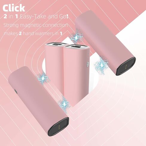 Hand Warmers Rechargeable 2 Pack, 10000 mAh Electric Hand Warmer,360°Surround Heat Magnetic Electric Handwarmer,3 in 1 Reusable Electric Heater & Power Bank with Fast Charging Station in Saudi Arabia