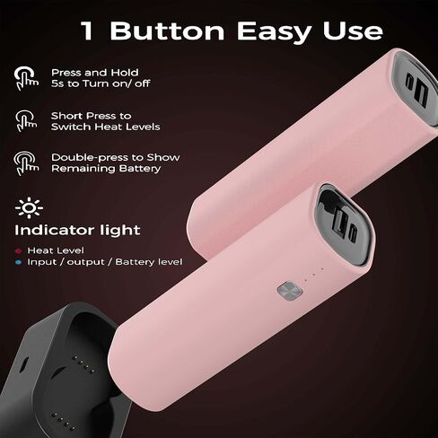 Hand Warmers Rechargeable 2 Pack, 10000 mAh Electric Hand Warmer,360°Surround Heat Magnetic Electric Handwarmer,3 in 1 Reusable Electric Heater & Power Bank with Fast Charging Station in Saudi Arabia