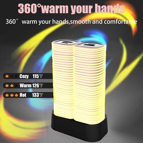 Hand Warmers Rechargeable 2 Pack, 10000 mAh Electric Hand Warmer,360°Surround Heat Magnetic Electric Handwarmer,3 in 1 Reusable Electric Heater & Power Bank with Fast Charging Station in Saudi Arabia