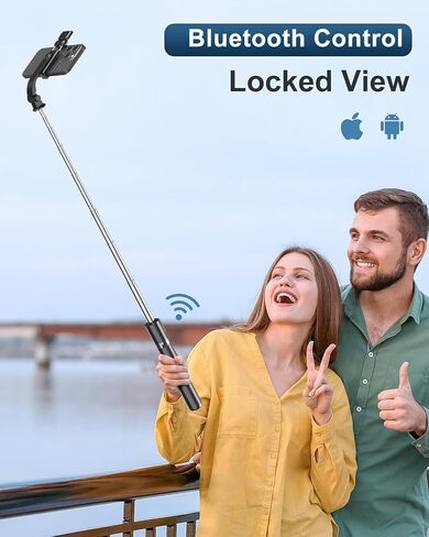 Selfie Stick,51" Phone Tripod & Selfie Stick with Light, Portable Extendable Selfie Stick Tripod with Wireless Remote & Phone Holder, Compatible with iPhone 15 Pro Max/15/14 Pro, Samsung S22/S23 Ultra in Saudi Arabia