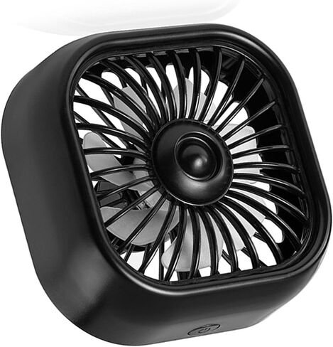 Car Fan, Portable Car Cooling USB Fan 3 Adujstable Wind Speed Low Noise Clip Fan with Colorful Light for Car Vehicle Van Truck SUV RV,Black in Kuwait