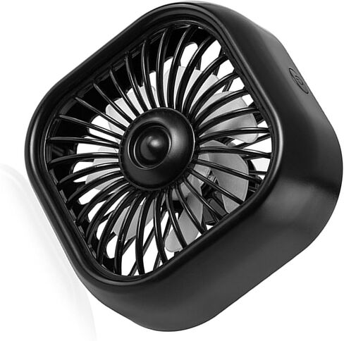Car Fan, Portable Car Cooling USB Fan 3 Adujstable Wind Speed Low Noise Clip Fan with Colorful Light for Car Vehicle Van Truck SUV RV,Black in Kuwait