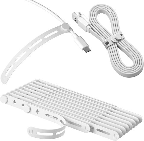 40Pcs Reusable Cable Ties, Adjustable Cord Organizer, Black+White in Kuwait