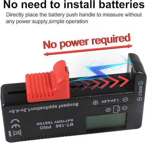 5 عبوات من أجهزة اختبار البطاريات، أجهزة اختبار البطاريات الصغيرة العالمية لبطاريات AA AAA C D 9V 1.5V للبطاريات المنزلية طراز BT-168 PRO in Kuwait