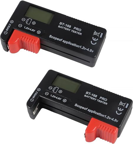 5 عبوات من أجهزة اختبار البطاريات، أجهزة اختبار البطاريات الصغيرة العالمية لبطاريات AA AAA C D 9V 1.5V للبطاريات المنزلية طراز BT-168 PRO in Kuwait