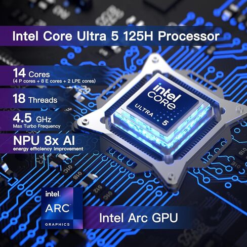ASUS NUC 14 Pro، Intel NUC 14 Pro NUC14RVH Revel Canyon AI Mini PC، Core Ultra 5 125H CPU، Intel Arc GPU، ذاكرة الوصول العشوائي 32 جيجابايت، 512 جيجابايت SSD، Win 11، كمبيوتر صغير 8K/4K شاشة رباعية/WiFi 6E/BT 5.3/Thunderbolt 4 in Kuwait