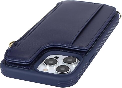 Cavor for iPhone 15 Pro Case with Card Holder,for iPhone 15 Pro Wallet Case for Women,Compatible with Magsafe,Phone Case for iPhone 15 Pro Case with Strap Crossbody,Leather Magnetic Zipper Case-Brown in Kuwait