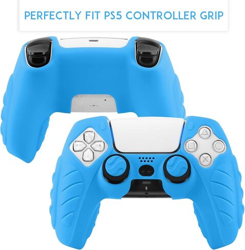 SIKEMAY PS5 Controller Cover, 2Pcs Anti-Slip PS5 Controller Skin with 4 Grips, Soft Silicone Protective Case for PS5 Controller, PS5 Controller Skin for Wireless Controller (Black) in Kuwait