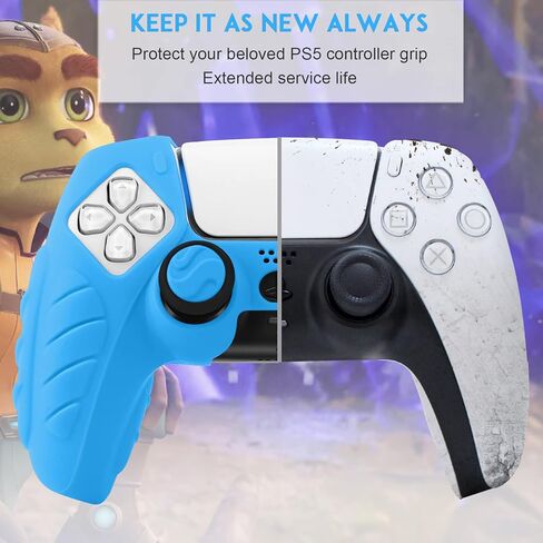 SIKEMAY PS5 Controller Cover, 2Pcs Anti-Slip PS5 Controller Skin with 4 Grips, Soft Silicone Protective Case for PS5 Controller, PS5 Controller Skin for Wireless Controller (Black) in Kuwait