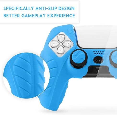 SIKEMAY PS5 Controller Cover, 2Pcs Anti-Slip PS5 Controller Skin with 4 Grips, Soft Silicone Protective Case for PS5 Controller, PS5 Controller Skin for Wireless Controller (Black) in Kuwait