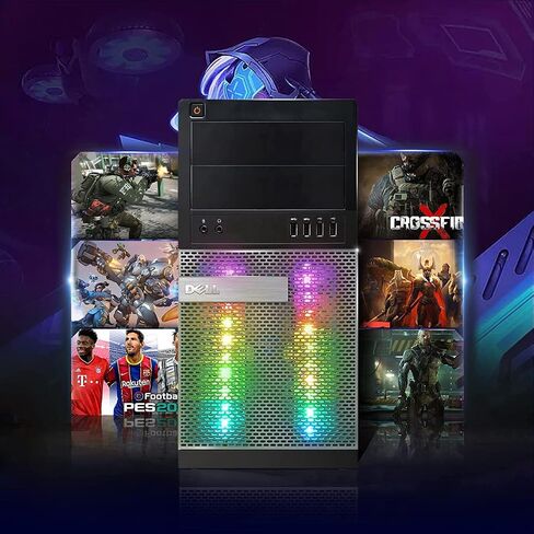 كمبيوتر مكتبي للألعاب RGB من Dell، Intel I5 3.2 جيجا هرتز، Radeon RX 5500 XT 8G GDDR6، 32 جيجا، 1 تيرابايت SSD، WiFi، BT 5.0، لوحة مفاتيح وماوس RGB، W10P64 (متجدد) in Saudi Arabia