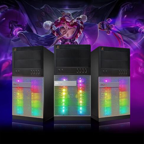 كمبيوتر مكتبي للألعاب RGB من Dell، Intel I5 3.2 جيجا هرتز، Radeon RX 5500 XT 8G GDDR6، 32 جيجا، 1 تيرابايت SSD، WiFi، BT 5.0، لوحة مفاتيح وماوس RGB، W10P64 (متجدد) in Saudi Arabia