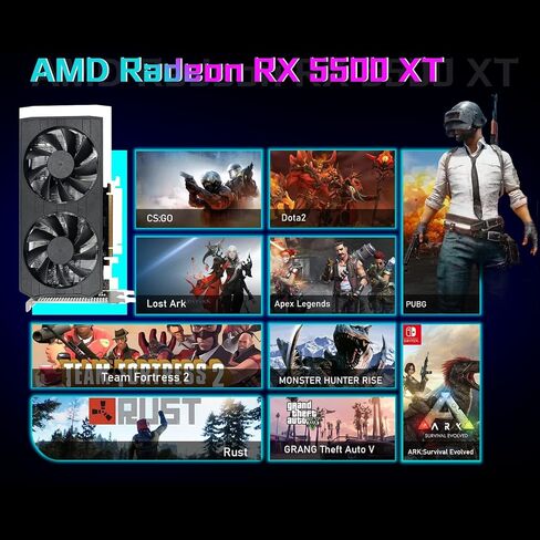 كمبيوتر مكتبي للألعاب RGB من Dell، Intel I5 3.2 جيجا هرتز، Radeon RX 5500 XT 8G GDDR6، 32 جيجا، 1 تيرابايت SSD، WiFi، BT 5.0، لوحة مفاتيح وماوس RGB، W10P64 (متجدد) in Saudi Arabia