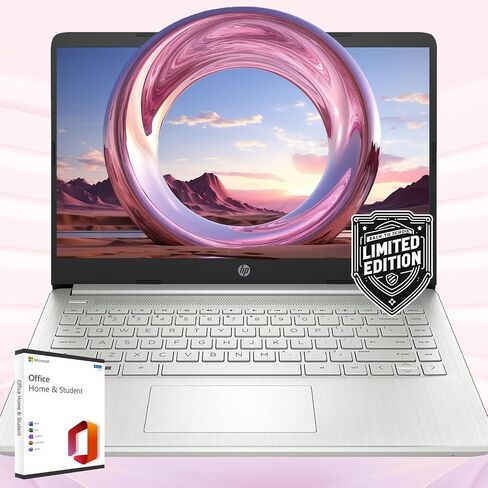 HP Slim 14 HD Laptop • Back to School Limited Edition with 1 Year Microsoft 365 • Intel Quad-Core Processor • Long Battery Life • w/WOWPC Bundle • Win 11 (Windows 11 Pro, 16GB RAM | 1TB Storage) in Saudi Arabia