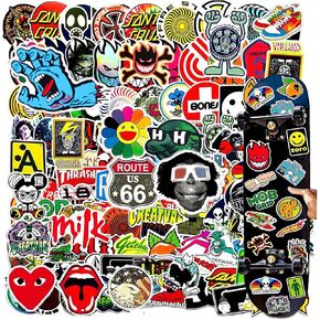 200Pcs Skateboard Stickers, Skateboading Pack Stickers for Suitcase Skateboard Laptop Computer Water Bottles Car Teens Boys Girls Decal Waterproof Sticker .
