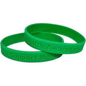 5 - I Support Mental Health Awareness Bracelet 100% Medical Grade Silicone - Latex and Toxin Free - 5 Bracelets - Show Your Support For Mental Health Awareness