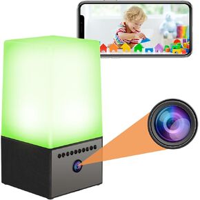 Indoor Camera Home Security Camera with Night Light, Night Vision Motion Detection, 24/7 Recording, SD/Cloud Storage-WiFi Camera Baby Monitor Nanny Cam Pet Camera (Brown)