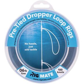Pre-Tied Dropper Loop Rigs - 6 lb. Tested Fishing Line Spool - 100 Loops 15 Inches Apart with 4.5 Inch Loop Size - Perfect for Saltwater & Freshwater Fishing