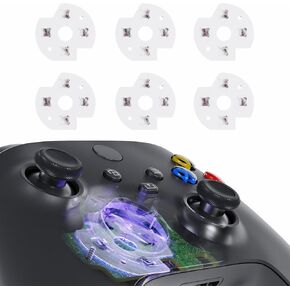 eXtremeRate Replacement Dpad Conductive Flim for Xbox One Controller - 6 Pack Repair Kits Direction Button Switch Pad for Xbox Series S/X, for Xbox One S/X/Elite, Elite Series 2 Core Controller