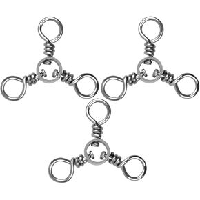 JSHANMEI Fishing Swivels 3 Way Swivels Fishing Tackle Strong Stainless Steel Three Way Swivels for Catfish Rig Bottom Rigs Freshwater Saltwater Fishing Tackle