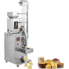 Automatic Particle Packing Machine 1-100g, 10-15 Bags/min Multi-Function Weighing Filling Sealling Mchine, Powder Mixer Machine for Tea Seeds Grains Flour Beans Glitter