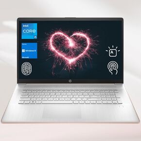 HP 2023 17t Premium Rose Gold Laptop, 17.3" HD+ Touchscreen, Intel Core i5-1335U, 16GB RAM, 1TB SSD, Webcam, FP Reader, Backlit KB, HDMI, Wi-Fi 6, Windows 11 Home