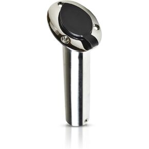 MARINE CITY Heavy Duty Stainless Steel Flush Mount Rod Holder and PVC Liner with Cap 30 Degree for Marines – Boats – Yachts – Kayaks (Pack of 1)