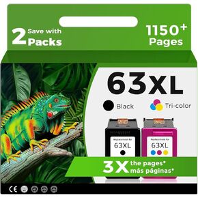 63XL Ink Cartridge Combo Pack Remanufactured for HP Ink 63 XL Black Color HP63 HP63XL for 3830 4520 5258 3630 4650 5255 4652 4655 5200 4512 3632 5252 2132 1112 3631 2130 4510 4654 3634 3635