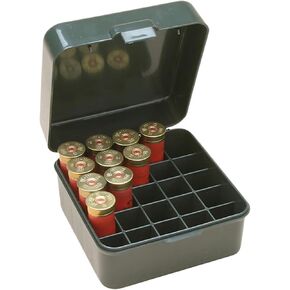 MTM S25D-11 Shotshell box, 25 Round, Flip Top, Mechanical hinge, USA Made, Forest Green