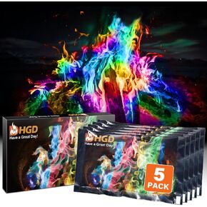 HGD (5 Pack) Magic Campfire Fire Color Changing Packets Fire Pit, Fire Color Packets,Magical Color Fire Packets, Bonfire Color Changing Packets, Campfire Color Flame Packets