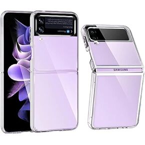 for Samsung Galaxy Z Flip 3 Case, Clear Shockproof Zflip3 Phone Cover, Slim Thin Protective Silicone Cases for Flip3 5G Phone - Transparent
