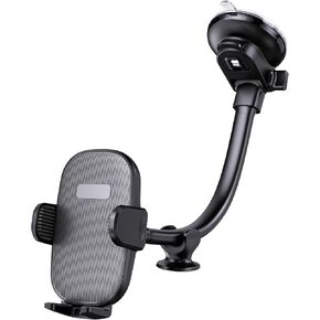 Cell Phone Mount for Car Truck [Gooseneck], Car Phone Holder for Car Windshield/Dashboard/Window, Compatible with iPhone & All Mobile Phones.
