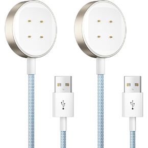 NEWDERY 2-Pack Charger Cable for Fitbit Sense/Versa 3/Sense 2/Versa 4, Durable Premium Braided Cord, Portable Replacement Magnetic Charging Dock for Smartwatch, 3.3ft