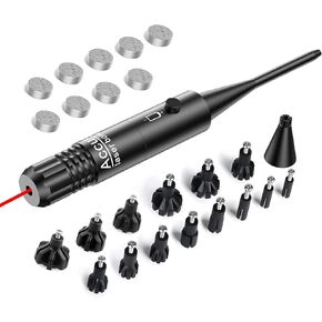Bore Sight Kit Green/Red Laser Boresighter with Button Switch for.17 to 12GA Caliber Rifles Handgun Red Laser Sight