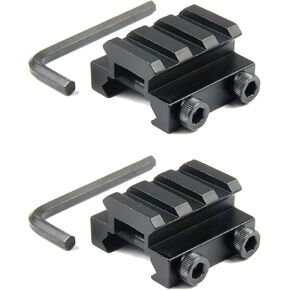 TACFUN 2PCS Flat TOP Half 1/2 INCH Mini Riser Block Mount 3 Slot Picatinny Rail