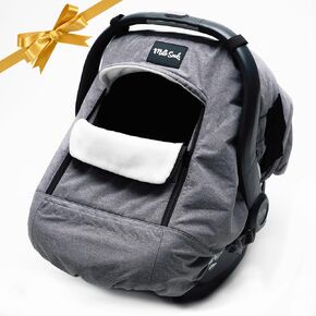 Milk Snob Winter Baby Car Seat Cover - Carseat Canopy & Stroller Cover for Babies - Waterproof, Windproof, Cozy Inner Fleece Lining - Keep Your Baby Warm, Dry & Cozy This Winter