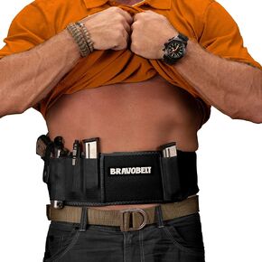 Belly Band Holster - by BRAVOBELT Athletic Performance Holster for Running, Jogging, Hiking - G17-43 S&W M&P 40 Shield | for Men & Women