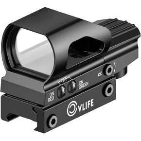 CVLIFE Red Green Dot Sight, 4 Adjustable Reticle Reflex Sight, 9 Brightness Setting Holographic Sight for 20mm Rail Mount