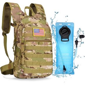 CVLIFE Tactical Hydration Backpack with 3L TPU Water Bladder, Molle Lightweight Large Capacity Water Backpacks for Men Women