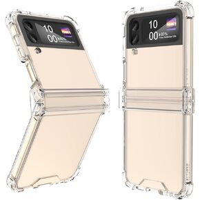 Designed for Galaxy Z Flip 4 Case with Hinge Protection Compatible with Magsafe for Samsung Flip 4 Full Cover Shockproof Slim Phone Protection Case Clear for Z Flip 4 5G - C Crystal