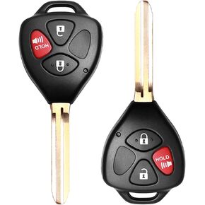 Keyless Entry Remote Replacement Key Fob Fit for Toyota Rav4 2006-2010/Scion XB 2008-2013 Vehicles That Use HYQ12BBY with 4D67 Chip (2 Pack)