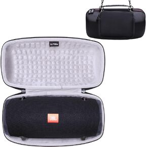 LTGEM Case Compatible with JBL Xtreme 2/3 Portable Bluetooth Speaker, Pouch for Accessories, Black