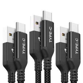 AkoaDa USB C Cable, 3-Pack (10ft+6.6ft+3.3ft) 3.1A USB A to USB-C Fast Charger Cord Compatible with iPhone 16 15 Pro Max Samsung Galaxy S24 S23 S22 S20 Note S21 S20 Plus iPad 10 Air 5 4 Mini 6 LG Moto