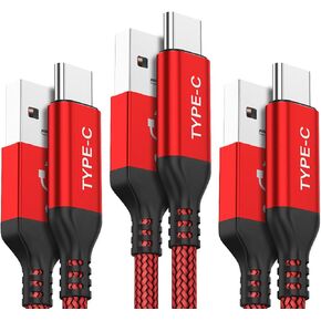 AkoaDa USB C Cable, 3-Pack (10ft+6.6ft+3.3ft) 3.1A USB A to USB-C Fast Charger Cord Compatible with iPhone 16 15 Pro Max Samsung Galaxy S24 S23 S22 S20 Note S21 S20 Plus iPad 10 Air 5 4 Mini 6 LG Moto in Kuwait