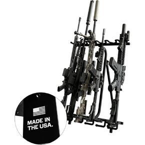 Hold Up Displays Portable Gun Rack, Freestanding Gun Storage Rack to Keep Guns Organized at The Shooting Range, Folding Floor Gun Rack for Indoor Gun Storage, Holds 6 Rifles or Shotguns, Made in USA