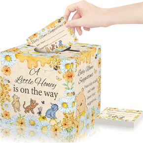 Jungle animals Baby Shower Game Cards with Box, Guess How Many Animal Crackers, Baby Shower Game with Box and 50 Guessing Cards, Baby Shower Decorations for Boy and Girl