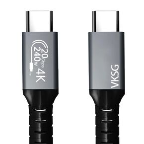 Thunderbolt 3.2 Type-C USB 3.2 Cable is Certified to Support 240W Fast Charging and 4K Ultra-Sharp Video 20Gbps Data Transfer Compatible with All Phones Such as iPhone15Pro max (3.3 ft.).