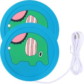 USB Keep Warmer Coasters, Mug Warmer, Warmer Coasters for Gift Office Cup Warmer USB Heating Coaster (Blue, 2PCS)