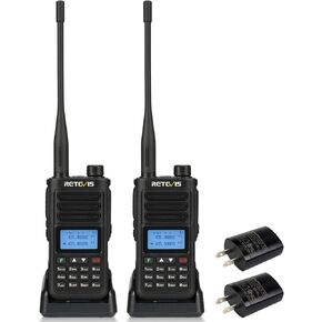 Retevis RA89 Ham Radio Handheld, 10W Dual Band Two Way Radio, Support Chirp, 2500mAh USB-C Charging, IP68 Waterproof, Portable Dual Band Radio with One Key Frequency Match(2 Pack)