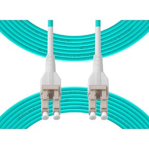 Fibergaga-Uniboot OM3 LC to LC Fiber Patch Cable, Multi-Mode Duplex Fiber Optic Cable Jumper Optical Patch Cord 10GB, 50/125μm,LSZH Jacket,Length Options: 0.5m-100m,2M(7ft)